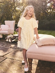Ecru 3D Floral Print Occasion Dress (3-14yrs) - Image 4 of 8