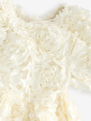 Ecru 3D Floral Print Occasion Dress (3-14yrs) - Image 7 of 8