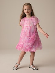 Pink Rainbow Sparkle Mesh Party Dress (3-16yrs) - Image 2 of 10