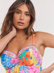 Figleaves Pink Frida Underwired Bandeau Longer Length Swimsuit - Image 4 of 4
