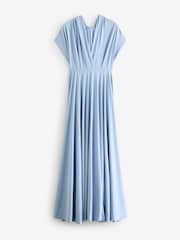 Pastel Blue Jersey Multiway Bridesmaid Wedding Maxi Dress - Image 6 of 8