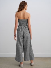 Noir et blanc à imprimé vichy - Combinaison bandeau en seersucker - Image 4 of 8