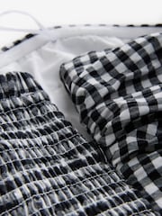 Noir et blanc à imprimé vichy - Combinaison bandeau en seersucker - Image 7 of 8