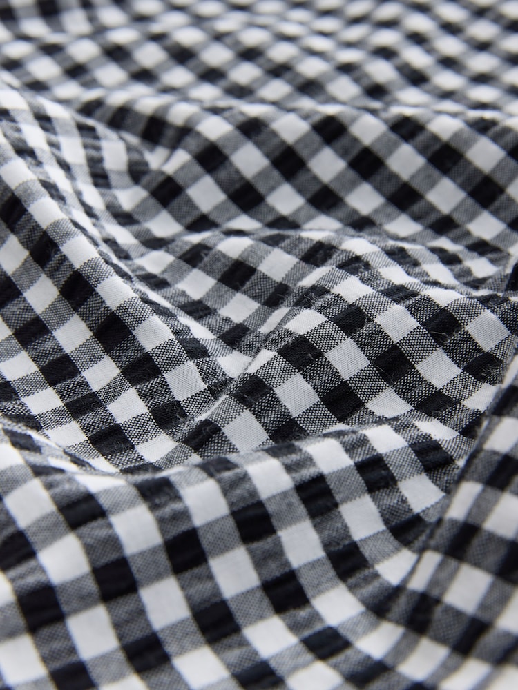 Noir et blanc à imprimé vichy - Combinaison bandeau en seersucker - Image 8 of 8