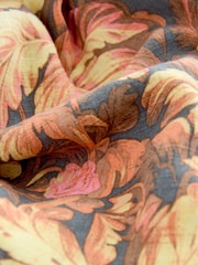 Navy Vintage Floral V-Neck Ruffle Sleeve Mini Dress with Linen - Image 6 of 7