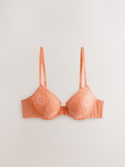Orange/Cream/Marine - Floral Lace Bras 3 Pack - Image 10 de 12