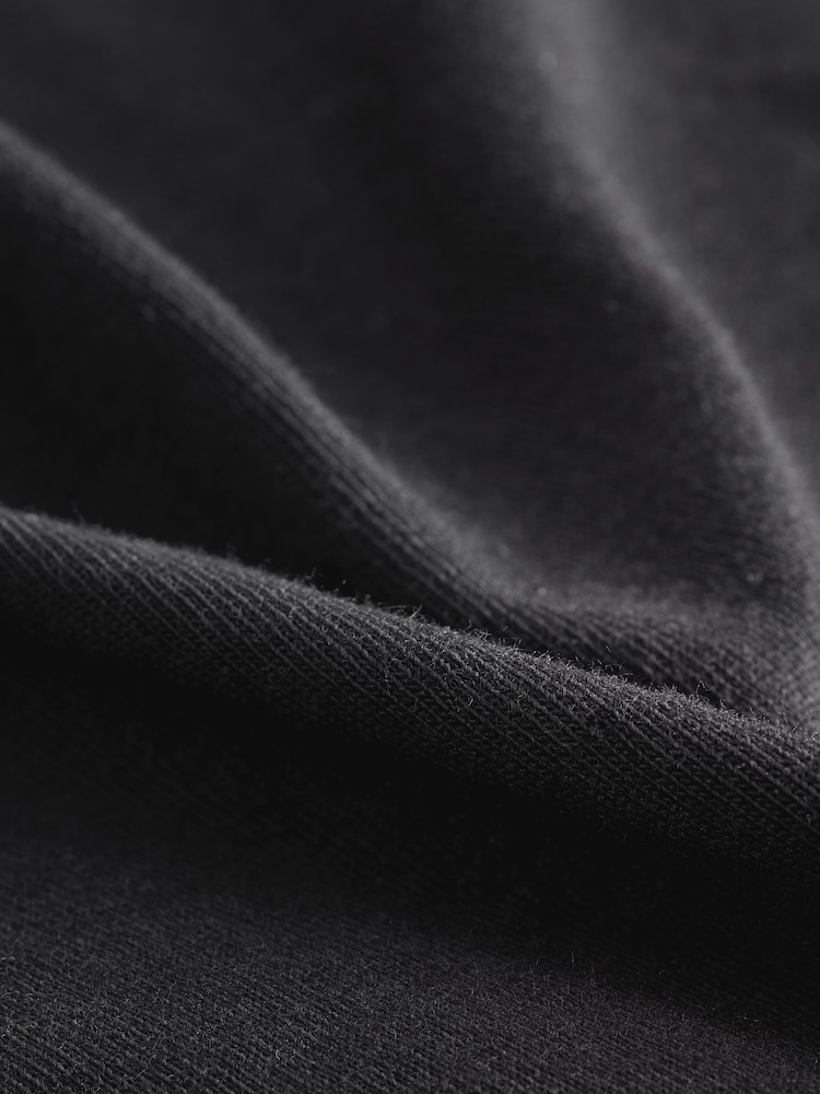Schwarz - Minikleid aus 100 % Baumwolle mit Flügelärmeln und V-Ausschnitt - Bild 2 von 3