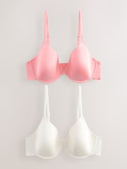 Coral/Ecru 2 Pack Light Pad Full Cup Smoothing Ultimate Comfort T-Shirt Bra A-E - Image 1 of 11