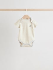 Grey Dinosaur Short Sleeve Baby Bodysuits 5 Pack - Image 5 of 12