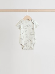 Grey Dinosaur Short Sleeve Baby Bodysuits 5 Pack - Image 8 of 12