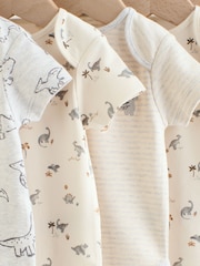 Grey Dinosaur Short Sleeve Baby Bodysuits 5 Pack - Image 9 of 12
