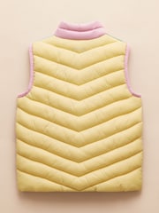 Joules Girls' Crofton Gilet Blue Hotchpotch Showerproof Padded Gilet - Image 5 of 8