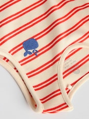 Blue/Red Stripe Nautical Baby Vest Bodysuits 5 Pack - Image 11 of 13