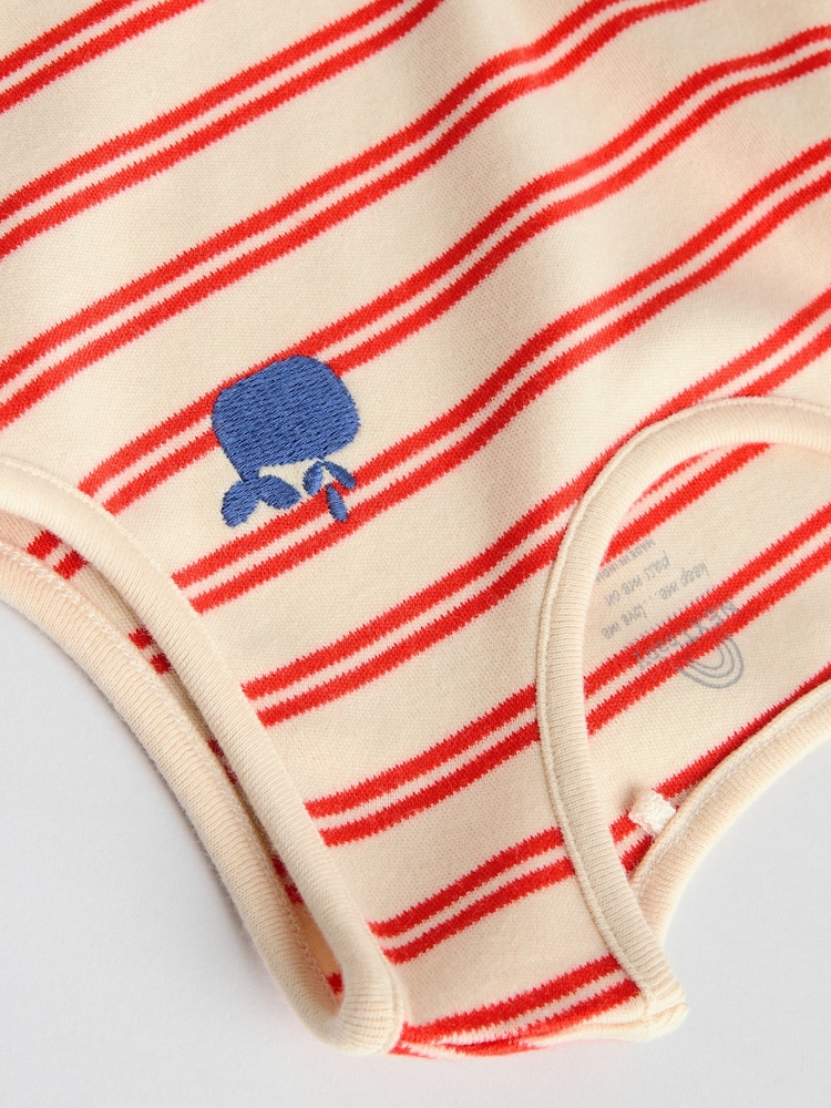 Blue/Red Stripe Nautical Baby Vest Bodysuits 5 Pack - Image 11 of 13