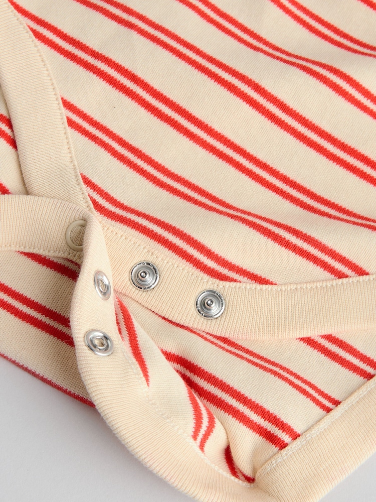 Blue/Red Stripe Nautical Baby Vest Bodysuits 5 Pack - Image 12 of 13