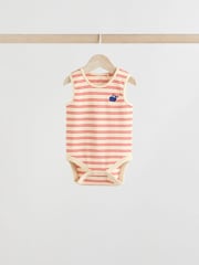 Blue/Red Stripe Nautical Baby Vest Bodysuits 5 Pack - Image 3 of 13