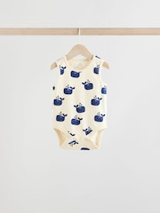 Blue/Red Stripe Nautical Baby Vest Bodysuits 5 Pack - Image 5 of 13