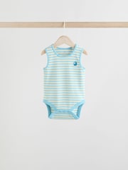 Blue/Red Stripe Nautical Baby Vest Bodysuits 5 Pack - Image 6 of 13
