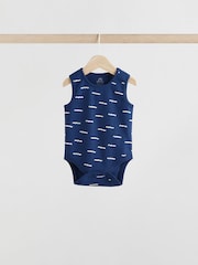 Blue/Red Stripe Nautical Baby Vest Bodysuits 5 Pack - Image 7 of 13