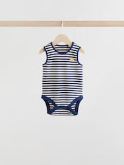 Blue/Red Stripe Nautical Baby Vest Bodysuits 5 Pack - Image 8 of 13