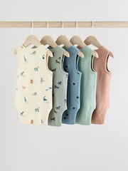 Multi Baby Vest Bodysuits 5 Pack - Image 2 of 9
