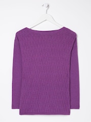 FatFace Purple Boat Neck Jumper - Image 1 of 1