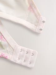 Rose/Crème - Soutien-gorge brodé à fleurs haut de gamme - Image 8 de 8