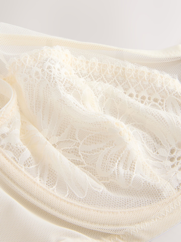 Orange/Cream/Navy DD+ Non Pad Full Cup Floral Lace Bras 3 Pack - Image 14 of 14