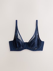 Orange/Cream/Navy DD+ Non Pad Full Cup Floral Lace Bras 3 Pack - Image 9 of 14