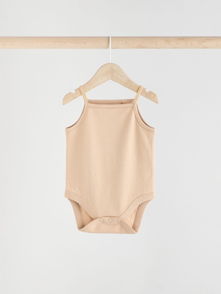 Neutral Baby Strappy Vest 100% Cotton Bodysuits 5 Pack - Image 2 of 12