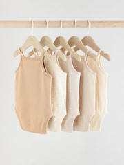 Neutral Baby Strappy Vest 100% Cotton Bodysuits 5 Pack - Image 7 of 12