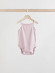 Pastel Baby Plain Vest 100% Cotton Bodysuits 5 Pack - Image 5 of 13
