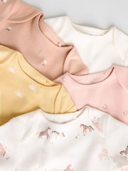 Muted Browns Baby Short Sleeve 100% Cotton Bodysuits 5 Pack - Image 10 of 14