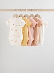 Muted Browns Baby Short Sleeve 100% Cotton Bodysuits 5 Pack - Image 2 of 14