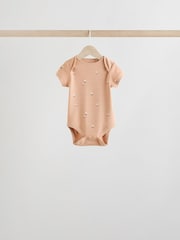 Muted Browns Baby Short Sleeve 100% Cotton Bodysuits 5 Pack - Image 7 of 14