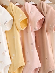 Muted Browns Baby Short Sleeve 100% Cotton Bodysuits 5 Pack - Image 9 of 14