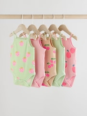 Green Baby Strappy Vest Bodysuits 5 Pack - Image 1 of 13