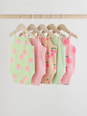 Green Baby Strappy Vest Bodysuits 5 Pack - Image 2 of 13