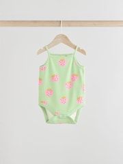 Green Baby Strappy Vest Bodysuits 5 Pack - Image 3 of 13