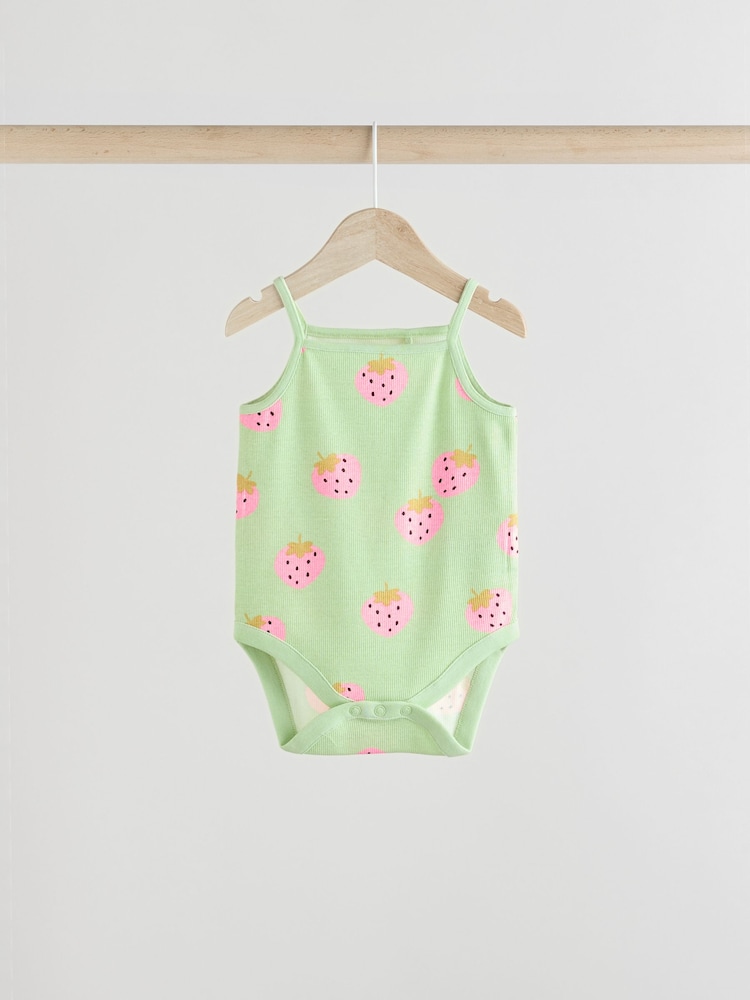 Green Baby Strappy Vest Bodysuits 5 Pack - Image 3 of 13