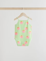 Green Baby Strappy Vest Bodysuits 5 Pack - Image 4 of 13