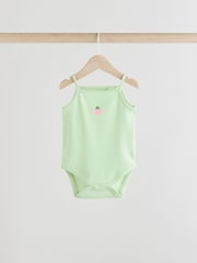 Green Baby Strappy Vest Bodysuits 5 Pack - Image 7 of 13