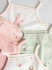 Multi Baby Strappy 100% Cotton Vest Bodysuits 5 Pack - Image 10 of 13