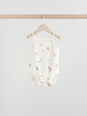 Multi Baby Strappy 100% Cotton Vest Bodysuits 5 Pack - Image 3 of 13