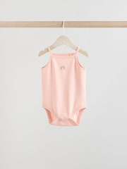 Multi Baby Strappy 100% Cotton Vest Bodysuits 5 Pack - Image 4 of 13