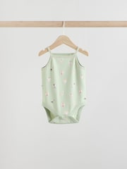 Multi Baby Strappy 100% Cotton Vest Bodysuits 5 Pack - Image 5 of 13