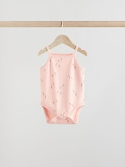 Multi Baby Strappy 100% Cotton Vest Bodysuits 5 Pack - Image 6 of 13