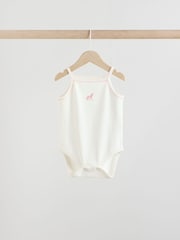 Multi Baby Strappy 100% Cotton Vest Bodysuits 5 Pack - Image 7 of 13