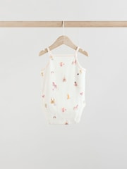 Multi Baby Strappy 100% Cotton Vest Bodysuits 5 Pack - Image 8 of 13