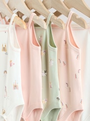 Multi Baby Strappy 100% Cotton Vest Bodysuits 5 Pack - Image 9 of 13